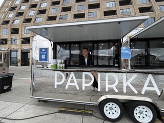 Papirkajen trailer at the waterfront
